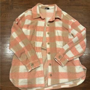 Sonoma Soft Plaid Jacket in Pink and Tan